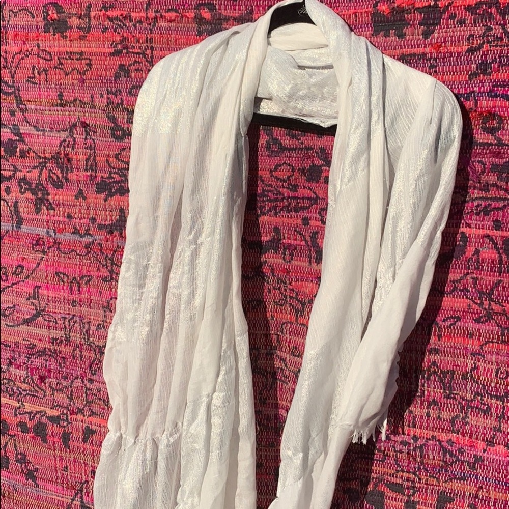 White sparkly scarf